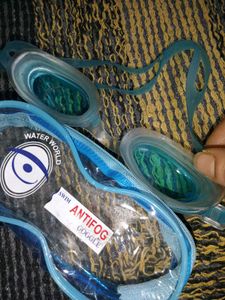 Blue Antifog Swim Goggles