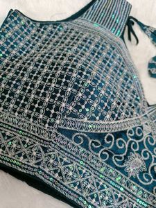 Designer Embellished Teal Blouse