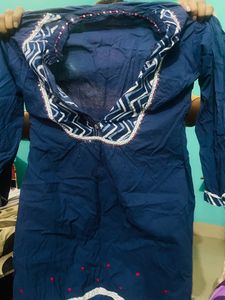 Blue Rangriti Short Kurti