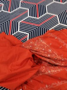 Orange Embroidered Saree