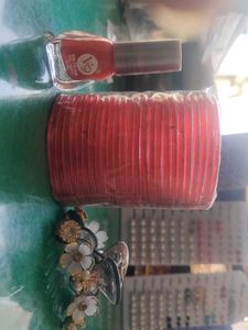 Red Bangles with Bracelet
