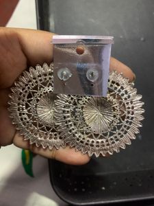 OXIDISED NECKPIECE EARRING SET