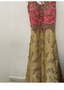 Wedding Gown With Stone Work On Blouse Part