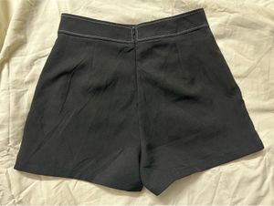 Chic Black Skort with White Stitching