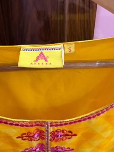 Yellow Embroidered Kurti