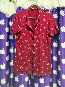 Pure cotton Red Floral Pajama Set