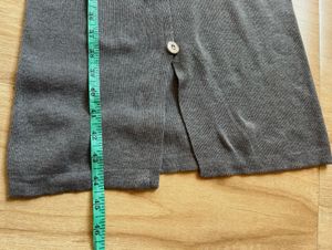 Grey Button-Front Midi Dress
