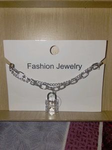Silver Lock Charm Necklace