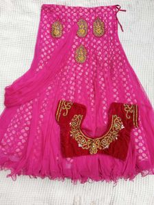 Designer Pink Lehenga Choli Set