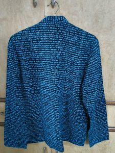 Blue Printed Long Sleeve Kurta