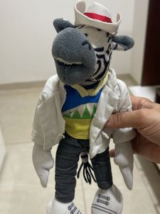 Plush Zebra Toy with Hat and Jacket