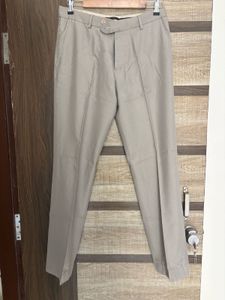 Men's Beige Formal Trousers