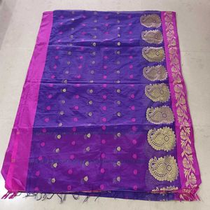 Elegant Purple  Silk Saree