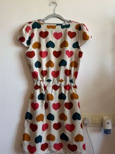 Cute Heart Print Dress