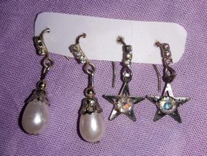 Charming Pearl & Star Earrings Set