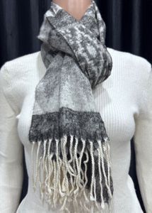 Stylish Gray & White Scarf