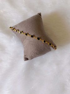 Gold-Tone Bracelet with Black Beads
