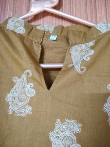 Mustard Paisley Print Kurta