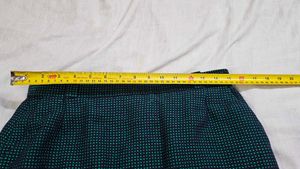Issee Navy Blue &amp; Green Patterned Midi Skirt