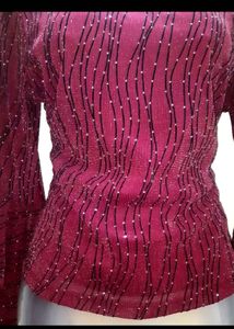 Elegant Bell Sleeve Burgundy Top💖✨