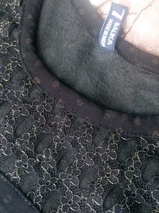 Elegant Black Ethnic Long Frock (L size)