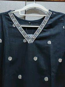 Charcoal Gray - Embroidered Suit Set