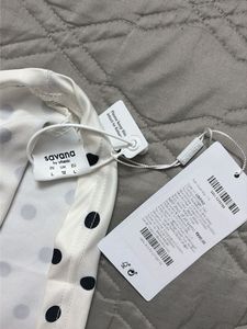 White &amp; Black Polka Dot Halter Dress