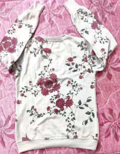 Floral Print Sweatshirt Top