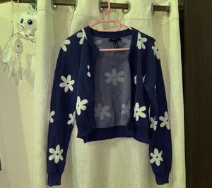 Cute floral purple cardigan