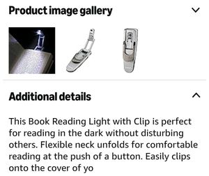 Silver LED Reading Book Light Lamp
