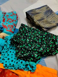 Fancy sarees set of 3 and seperate blouse