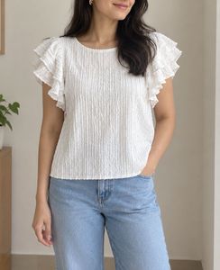 Chic Textured White Top