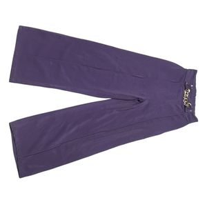 Purple Wide Leg Korean Pants with Chain Detail
