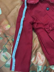 Red Girls Coat with Fur Collar