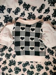 Cute Heart Checkered Retro Crop Top