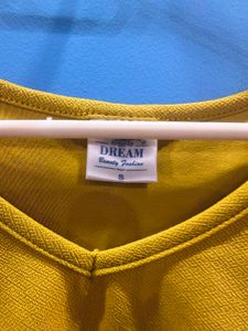 Mustard Yellow Long Sleeve Crop Top