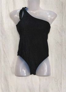 16216. Sparkly Black One-Piece Swimsuit