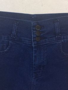 Slim Fit Dark Blue Denim Jeans with Striped Sides
