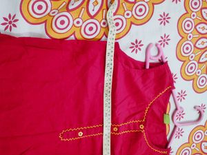 Red Kurta With Owl Embroidery.