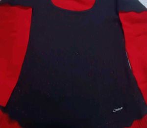 Red &amp; Black Knit Top