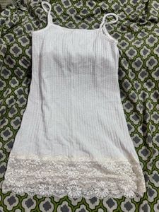 White Lace Trim Slip Dress or kurti