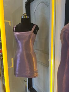 Shiny Metallic Mini Dress
