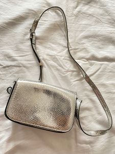 Silver Snake Crossbody Bag