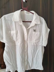 4 Chic White Short Sleeve Button-Up Shirt