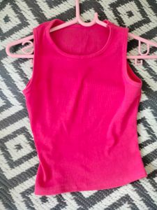 Vibrant Pink Ribbed Tank Top