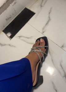 Sparkling Embellished Flat Sandals