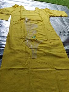 Yellow Embroidered Kurta