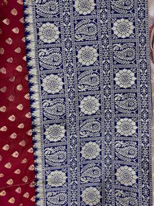 Pink &amp; Blue Anarkali Dress With Dupatta
