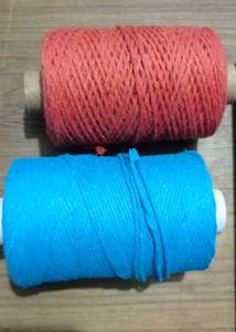 blue, rust macrame 1 mm singleply cotton cord