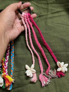 Boho Braided Hair Ties with Charms set of 2
